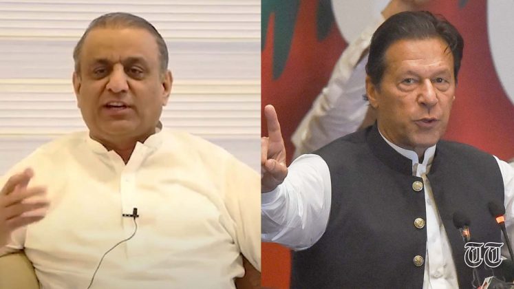 A combination file photo shows former minister Aleem Khan with former Prime Minister Imran Khan.