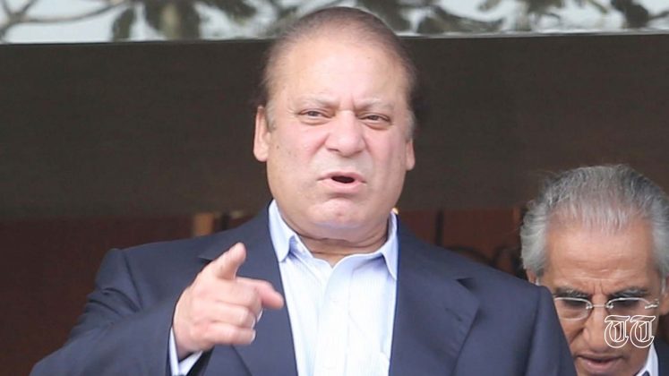 PML(N) chair Nawaz Sharif is pictured leaving a World Leaders' conference in 2013.