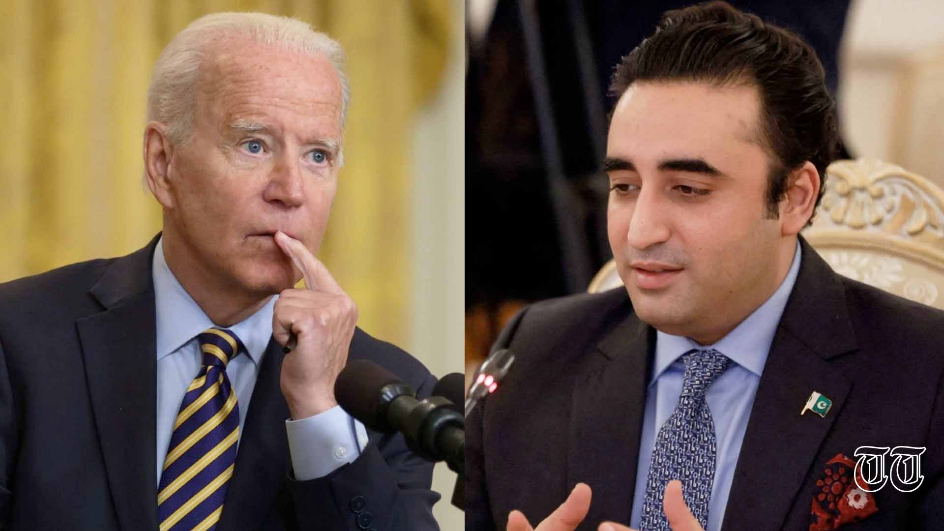 A compilation file photo is shown of Pakistani foreign minister Bilawal Bhutto-Zardari and U.S. president Joe Biden.