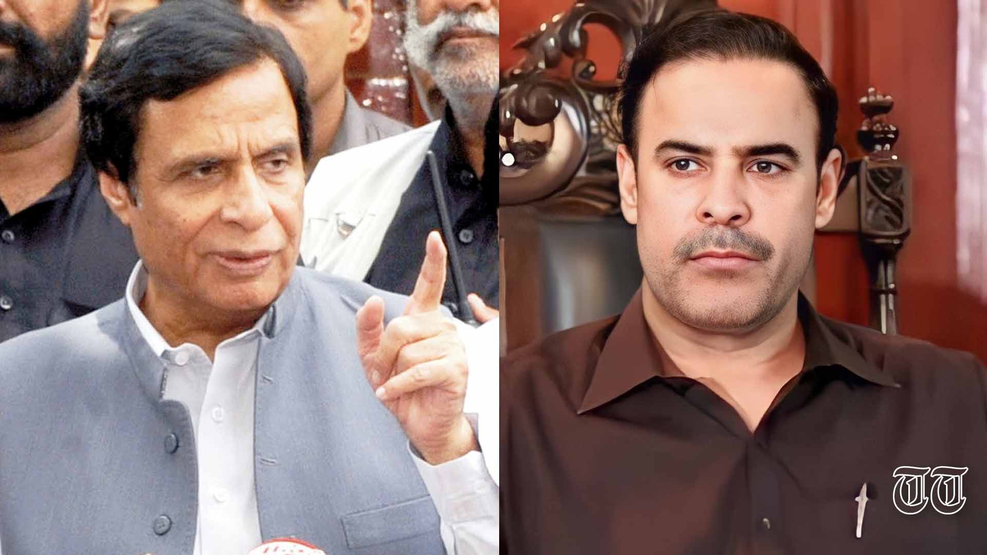 A combination file photo is shown of Pervaiz Elahi and Muhammad Khan Bhatti.
