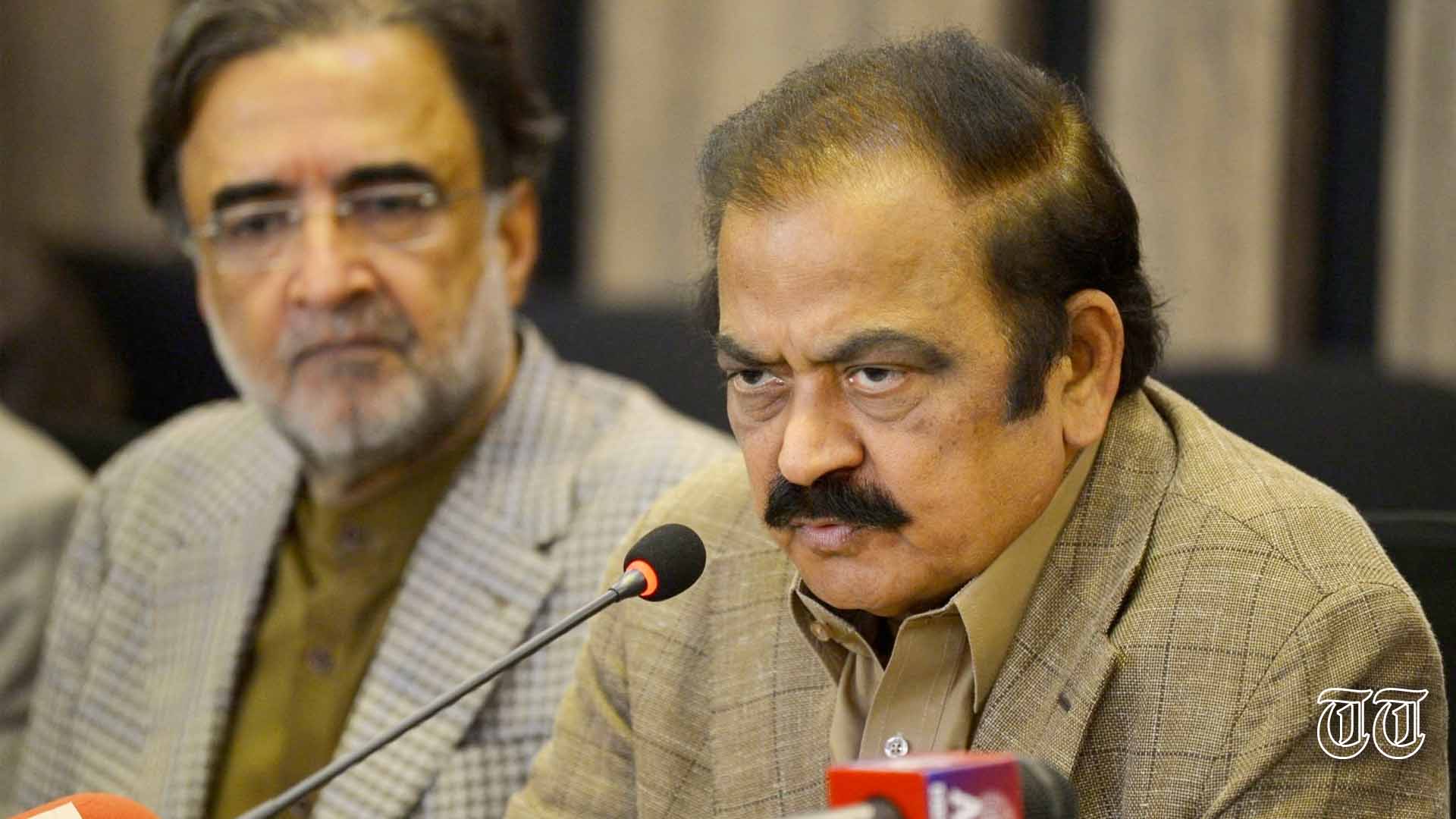 A file photo is shown of interior minister Rana Sanaullah.