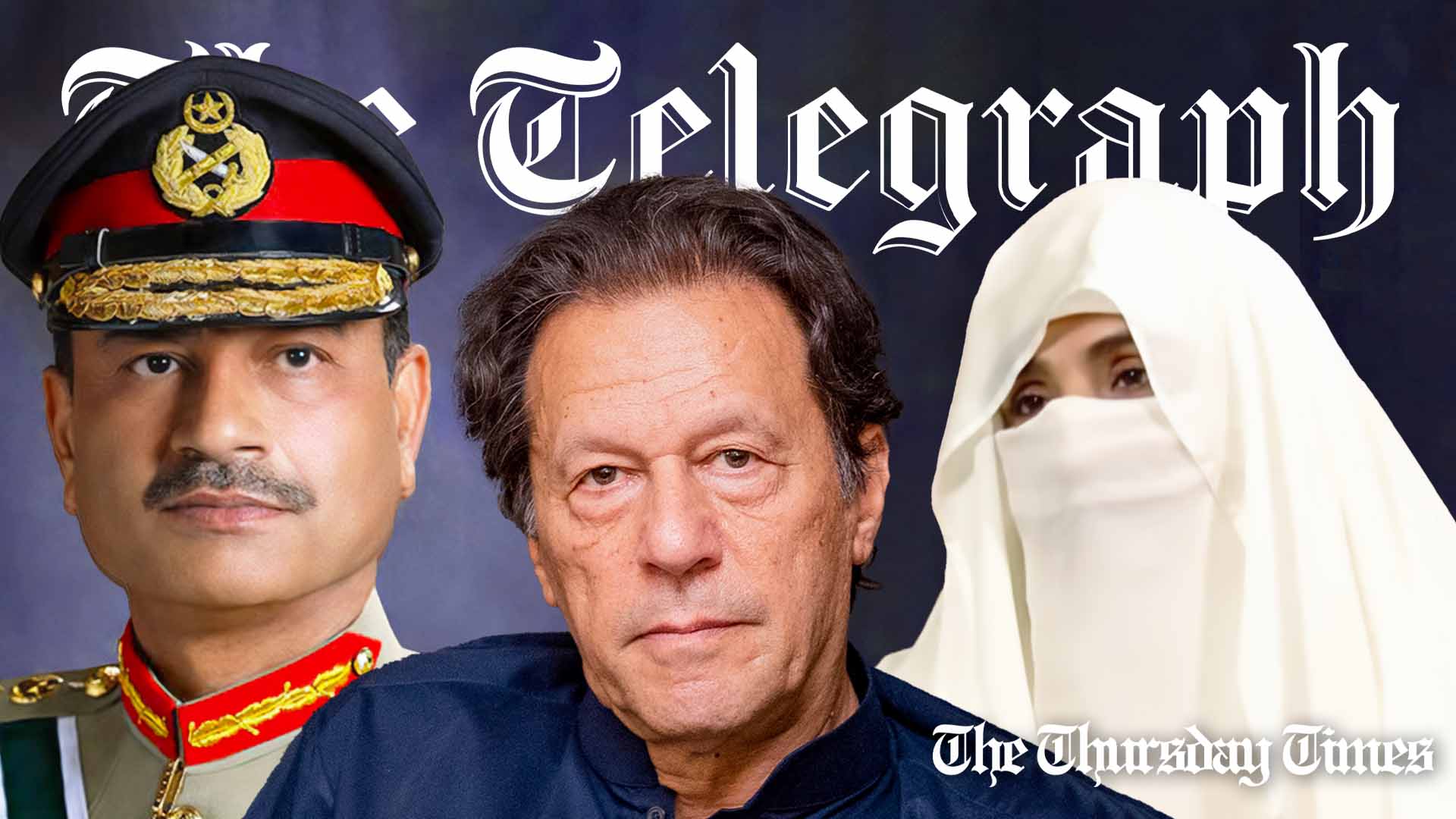 A combined file photo is shown, L to R, of COAS General Asim Munir, PTI chairman Imran Khan, and former Pakistani first lady Bushra Maneka. — FILE/THE THURSDAY TIMES