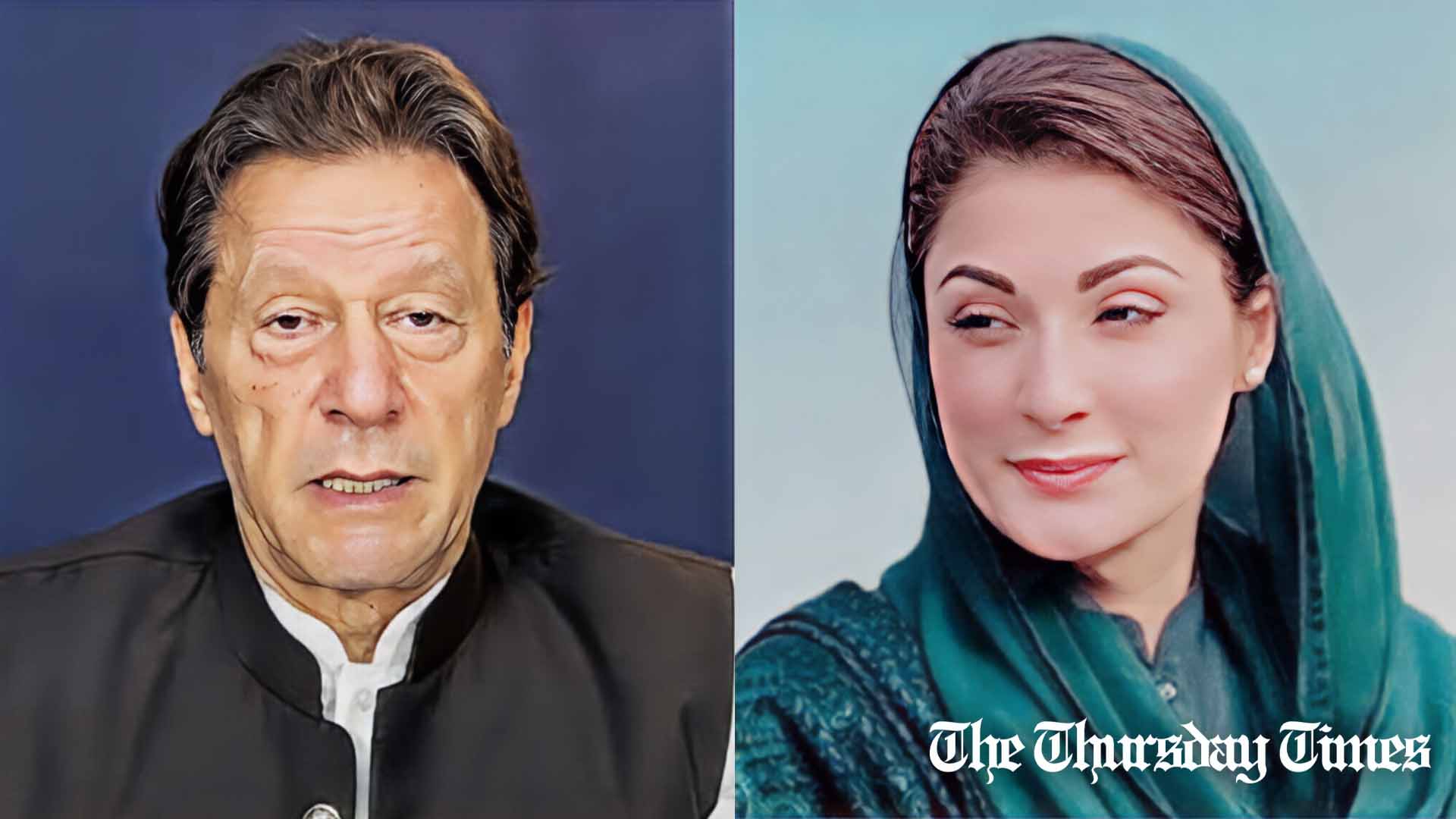 A combined file photo shows PTI chairman Imran Khan (L) alongside PML(N) senior vice president Maryam Nawaz (R). — FILE/THE THURSDAY TIMES