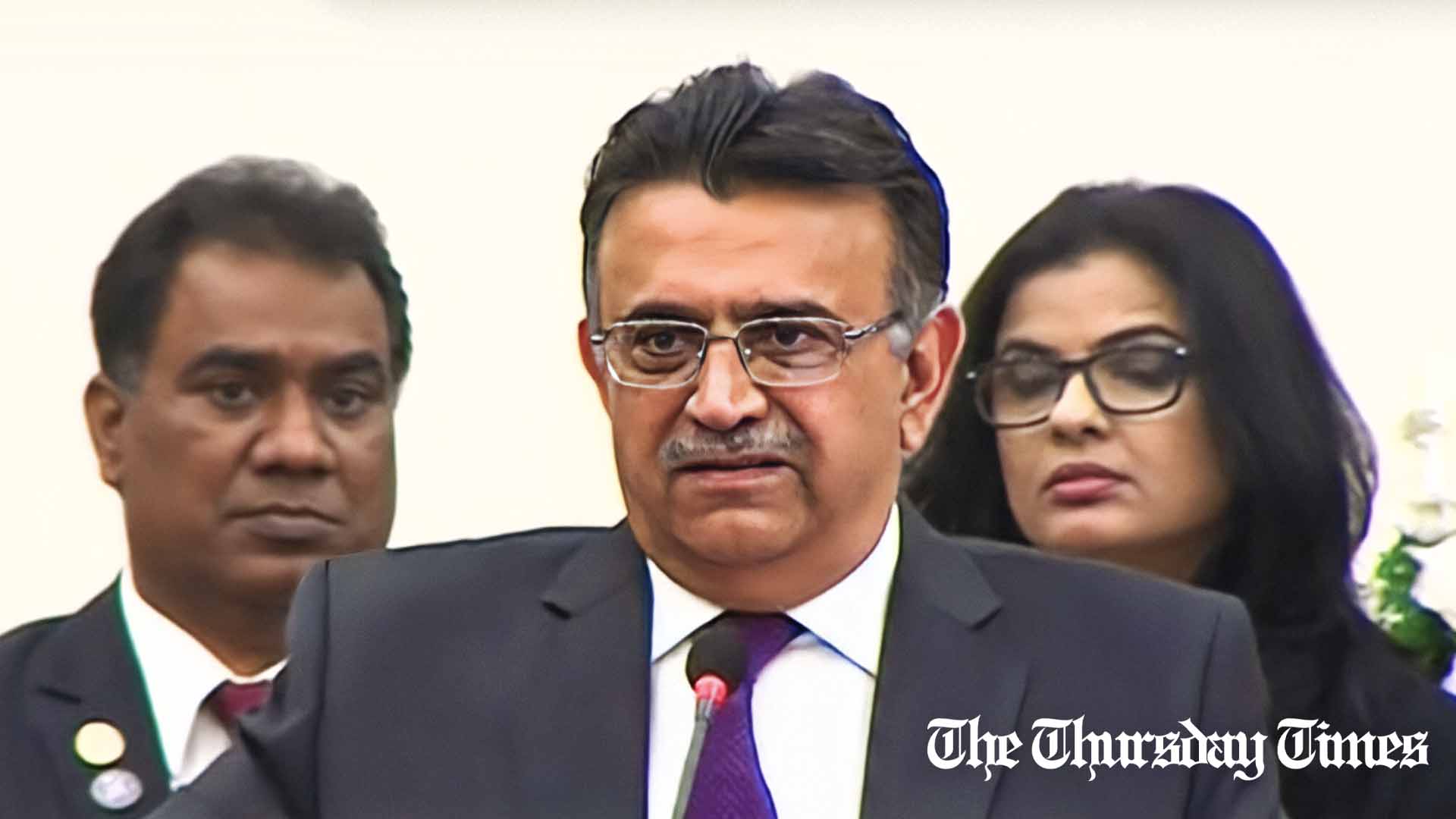 Chief Justice of the Supreme Court of Pakistan, Umar Ata Bandial, is shown addressing a ceremony at Lahore. — FILE/THE THURSDAY TIMES