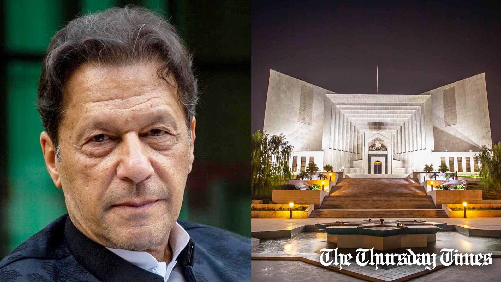 A combination file photo is shown of PTI chairman Imran Khan alongside the Supreme Court of Pakistan at Islamabad. — FILE/THE THURSDAY TIMES