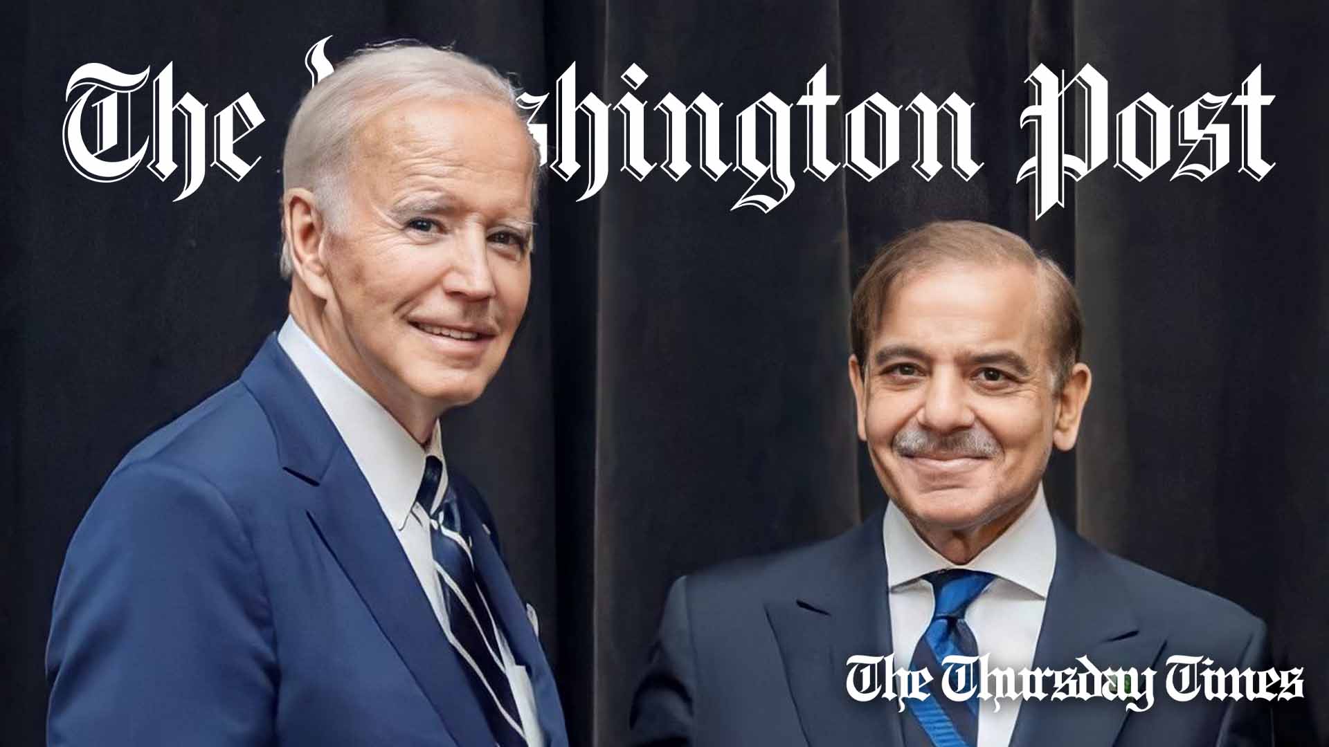 A file photo is shown of Pakistani prime minister Shehbaz Sharif alongside U.S. president Joe Biden at the sidelines of the 77th UNGA in 2022. — FILE/THE THURSDAY TIMES