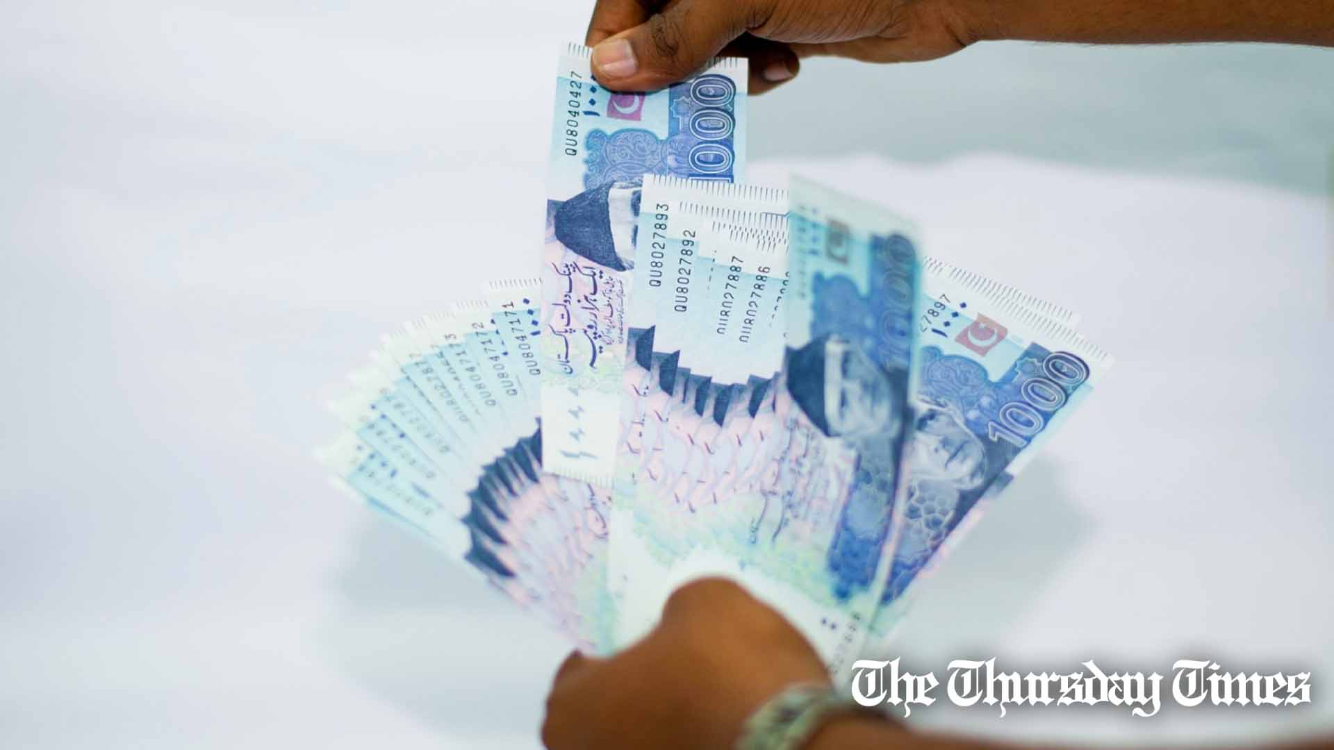 A file photo is shown of Pakistani Rupee banknotes. — FILE/THE THURSDAY TIMES