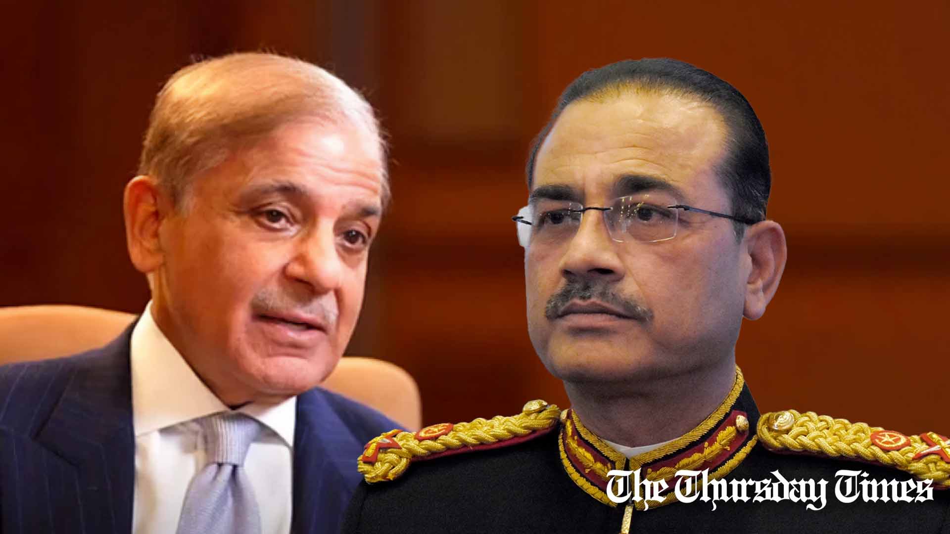 Pakistani prime minister Shehbaz Sharif (L) and COAS General Asim Munir (R) are shown. — FILE/THE THURSDAY TIMES