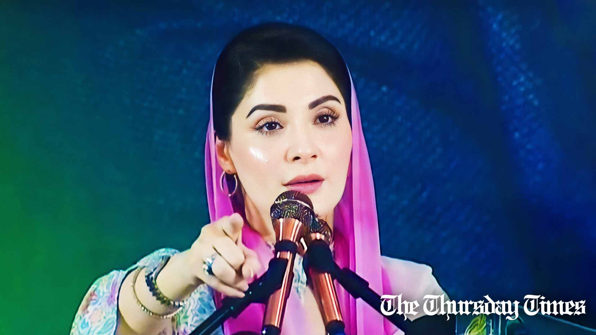 PML(N) senior vice president Maryam Nawaz addresses an assembly at Islamabad. — FILE/THE THURSDAY TIMES