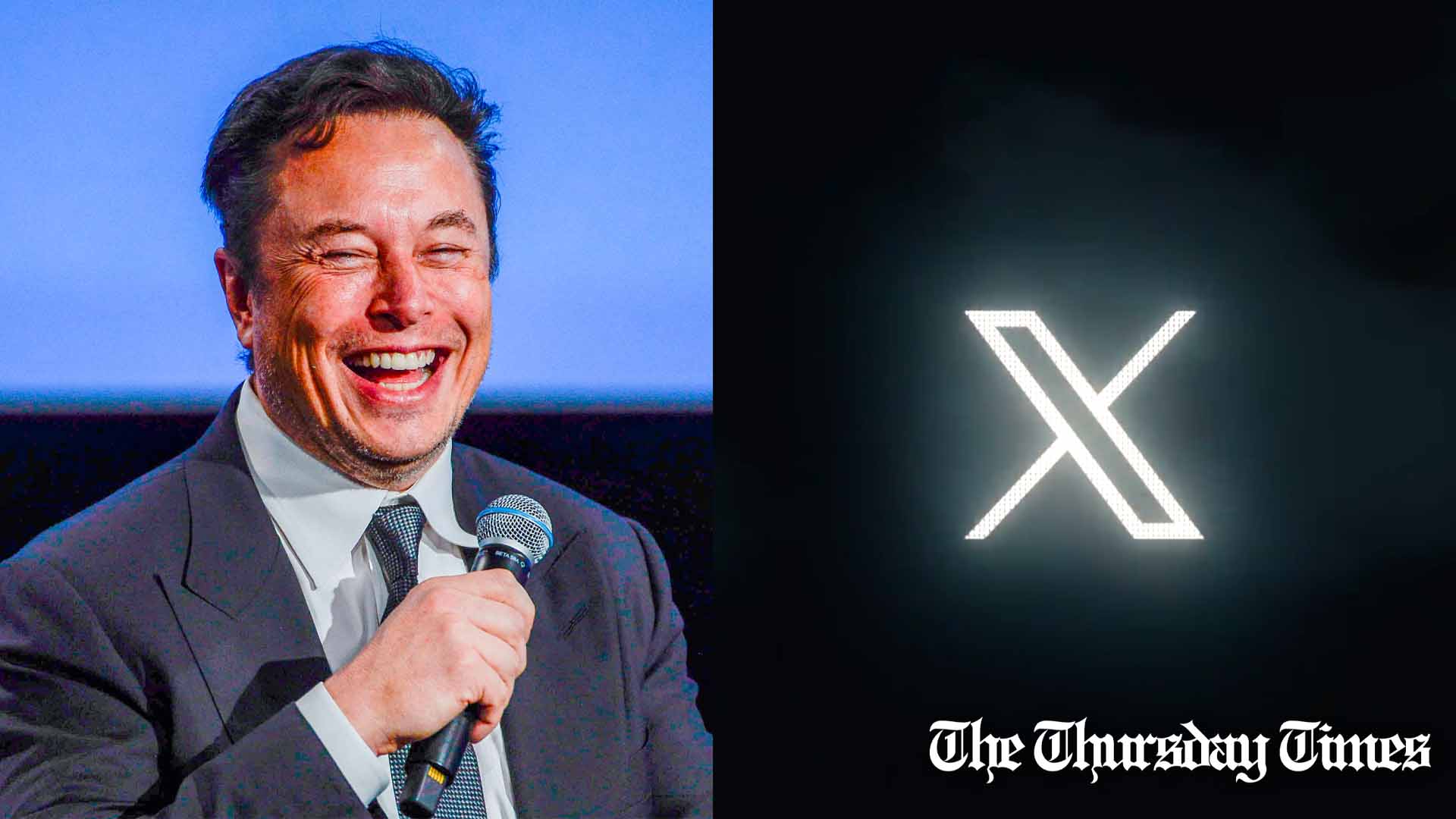 A file photo is shown of business magnate Elon Musk (L) and the interim X.com logo (R). — FILE/THE THURSDAY TIMES