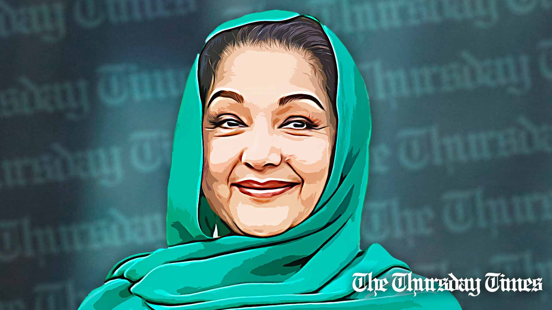 An illustration is shown of former Pakistani first lady Kulsoom Nawaz. — FILE/THE THURSDAY TIMES