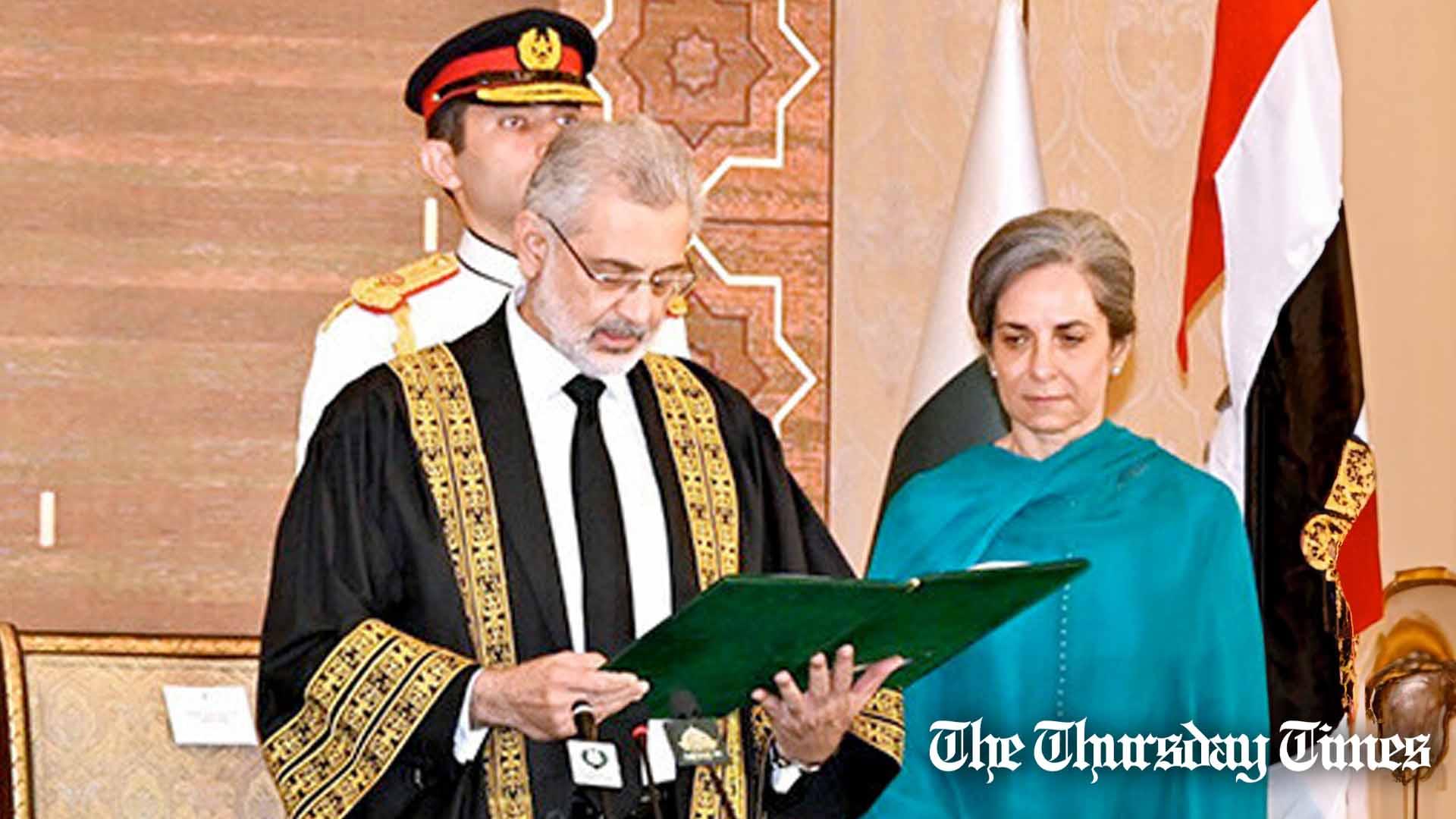Justice Qazi Faez is sworn in as Pakistan's 29th Supreme Court Chief Justice. — FILE/THE THURSDAY TIMES