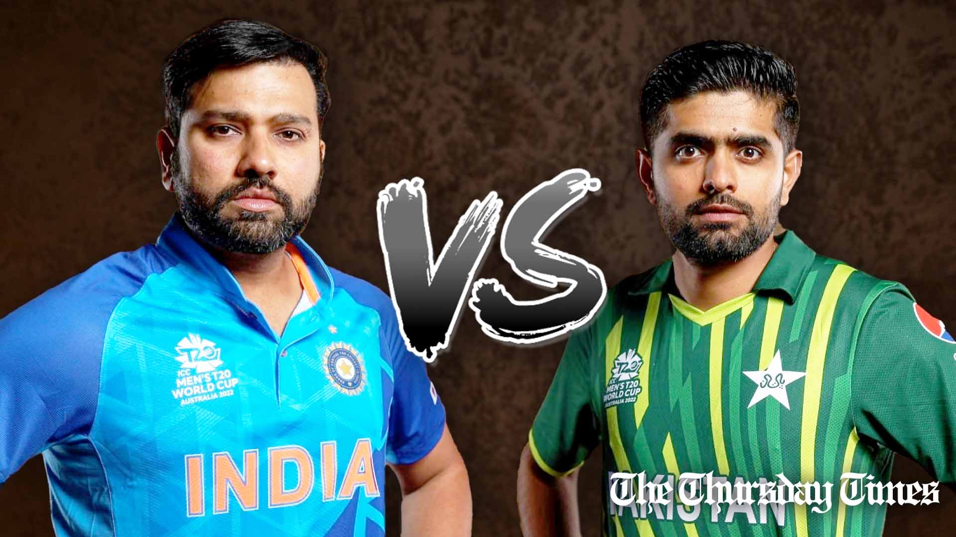 Bharati and Pakistani Cricket Team captains Rohit Sharma (L) and Babar Azam (R) are shown respectively at Melbourne. — FILE/ICC/THE THURSDAY TIMES