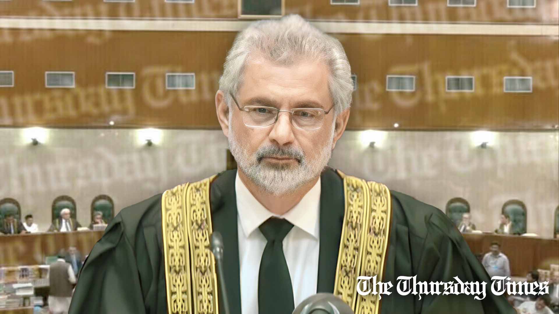 A file photo is shown of Chief Justice of Pakistan Qazi Faez Isa heading a full-court bench on October 11. — FILE/THE THURSDAY TIMES