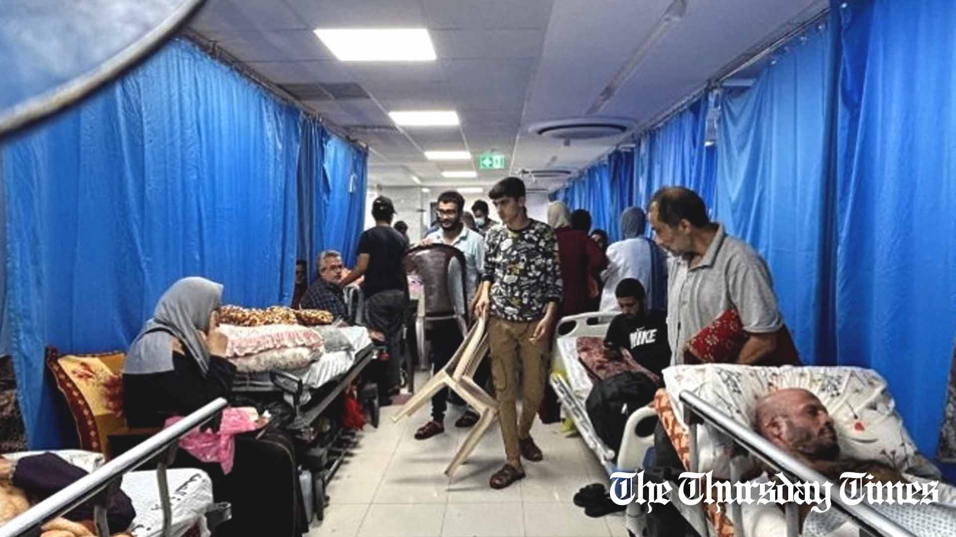 The intensive care unit of Gaza's largest hospital, al-Shifa Hospital, is shown. — FILE