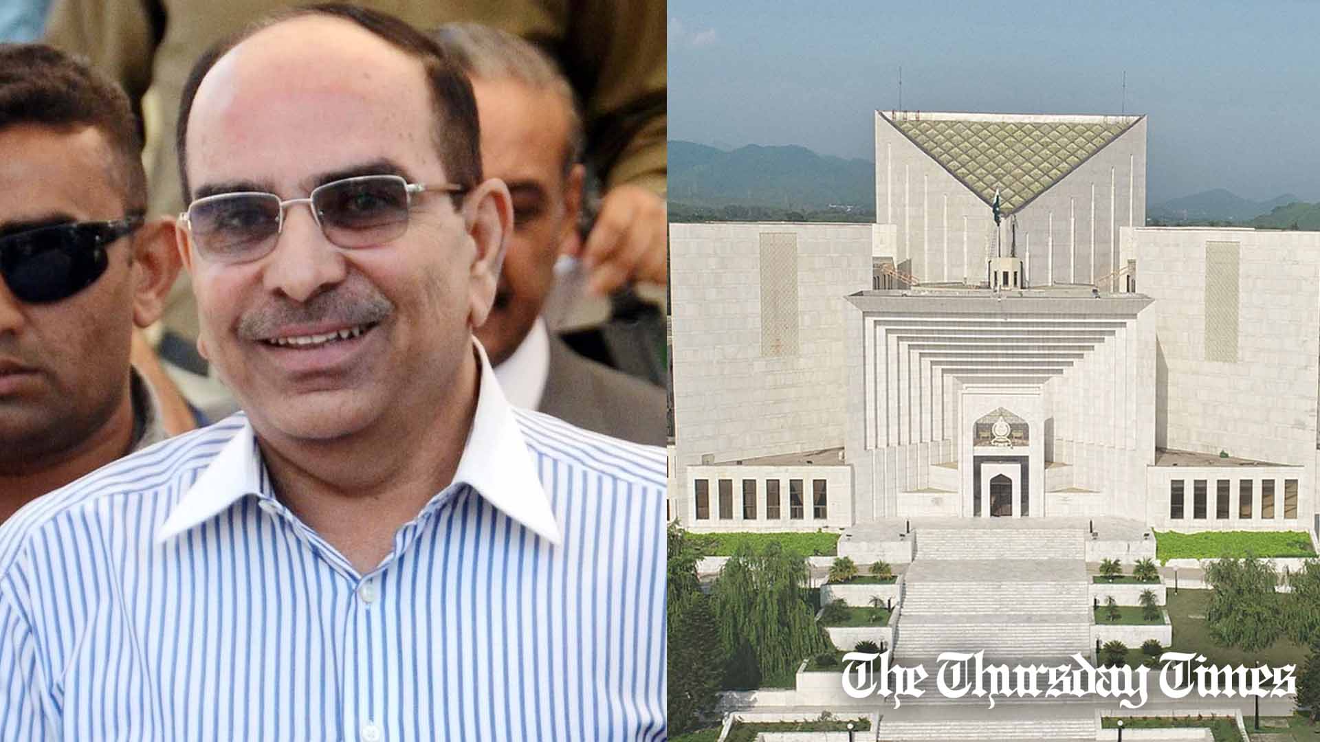 A combined file photo is shown of Bahria Town chair Malik Riaz and the Supreme Court of Pakistan at Islamabad. — FILE/THE THURSDAY TIMES