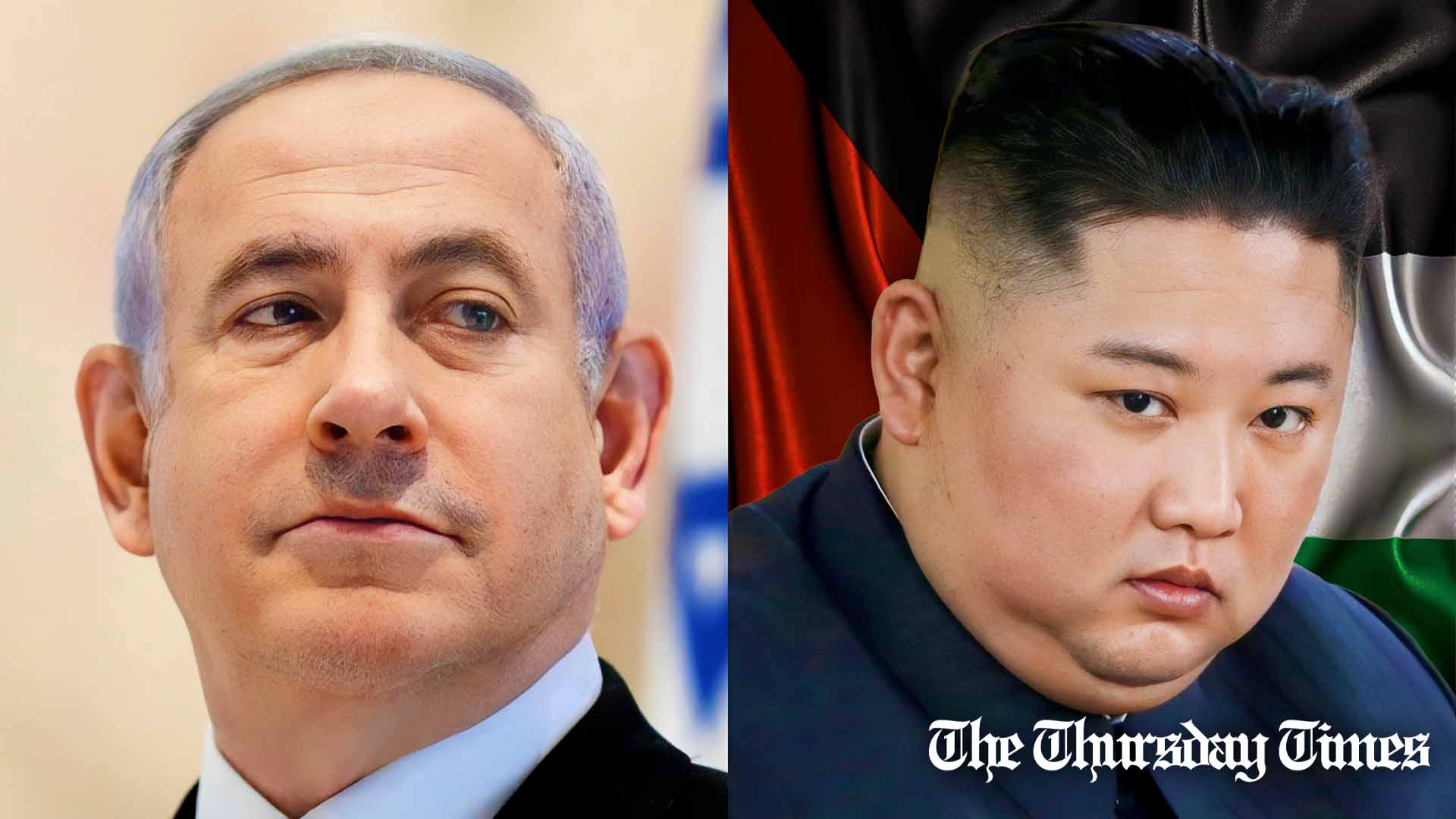 A combined file photo is shown of Israeli prime minister Benjamin Netanyahu (L) and North Korean premier Kim Jong-Un. — FILE/THE THURSDAY TIMES