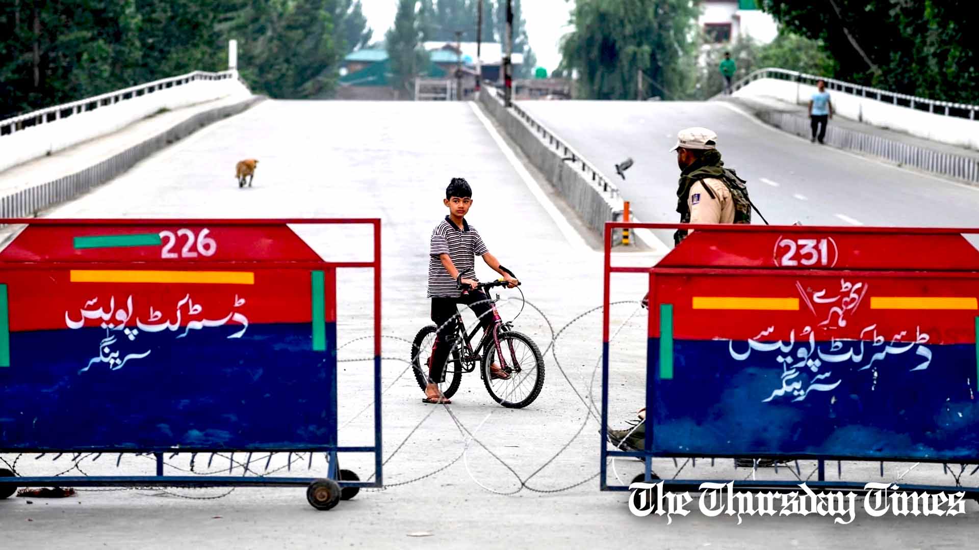 A file photo is shown of a police checkpoint in Srinagar, India. — FILE/THE THURSDAY TIMES