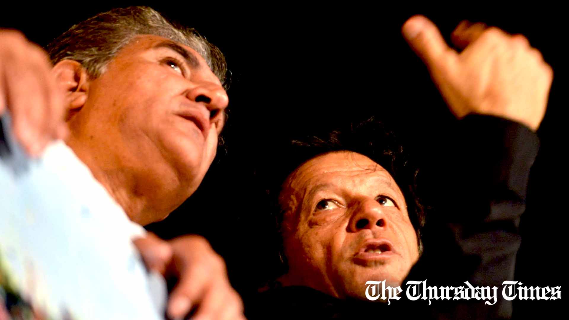 A file photo is shown of former prime minister Imran Khan (R) and former foreign minister and vice chairman PTI Shah Mahmood Qureshi (L). — FILE/THE THURSDAY TIMES
