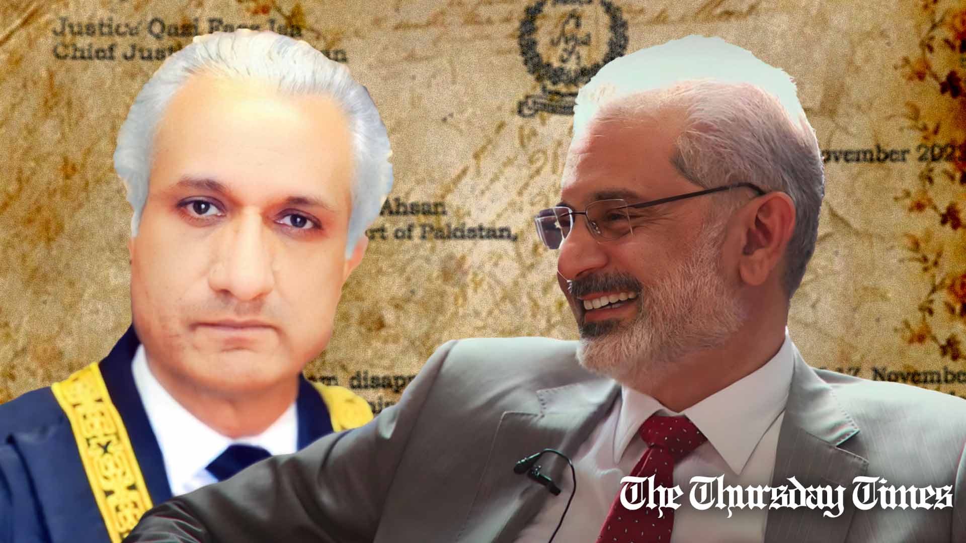 A combined file photo is shown of Supreme Court JJs Ijazul Ahsan (L) and CJP Qazi Faez Isa (R). — FILE/THE THURSDAY TIMES