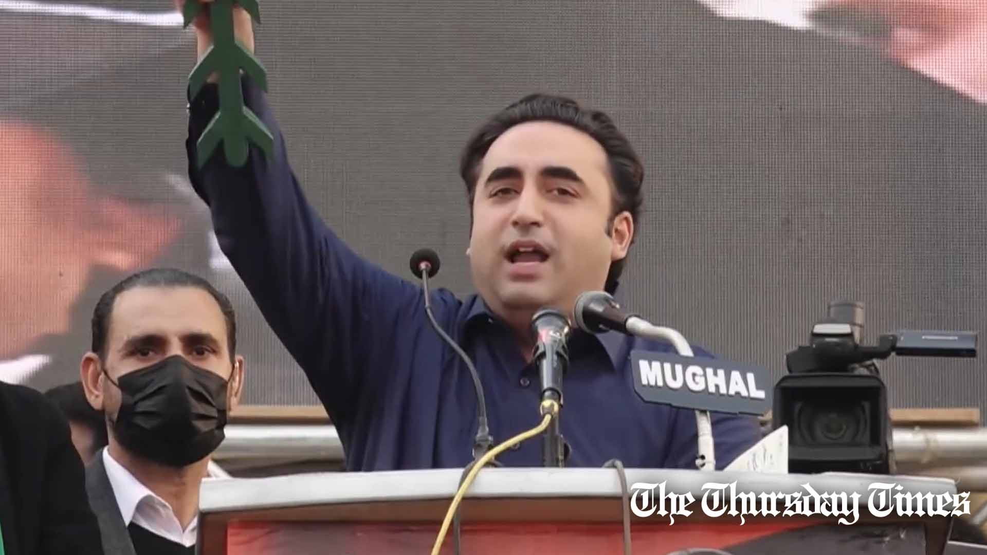 A file photo is shown of PPP chair and former Pakistani foreign minister Bilawal Bhutto-Zardari addressing a jalsa at Rawalpindi on January 28, 2024. — FILE/THE THURSDAY TIMES