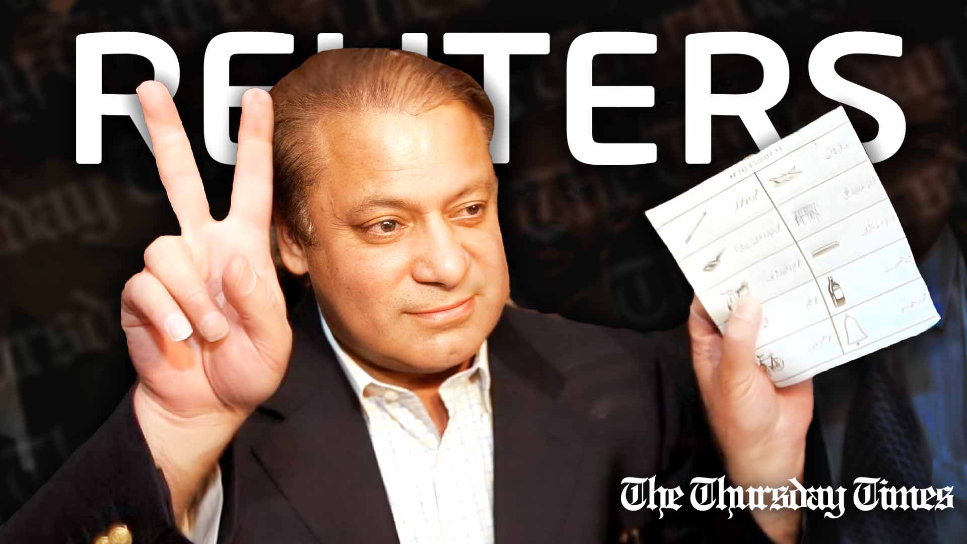 A file photo is shown of PML(N) supremo and former Pakistani prime minister Nawaz Sharif casting a vote at Lahore on February 18, 2008. — FILE/THE THURSDAY TIMES