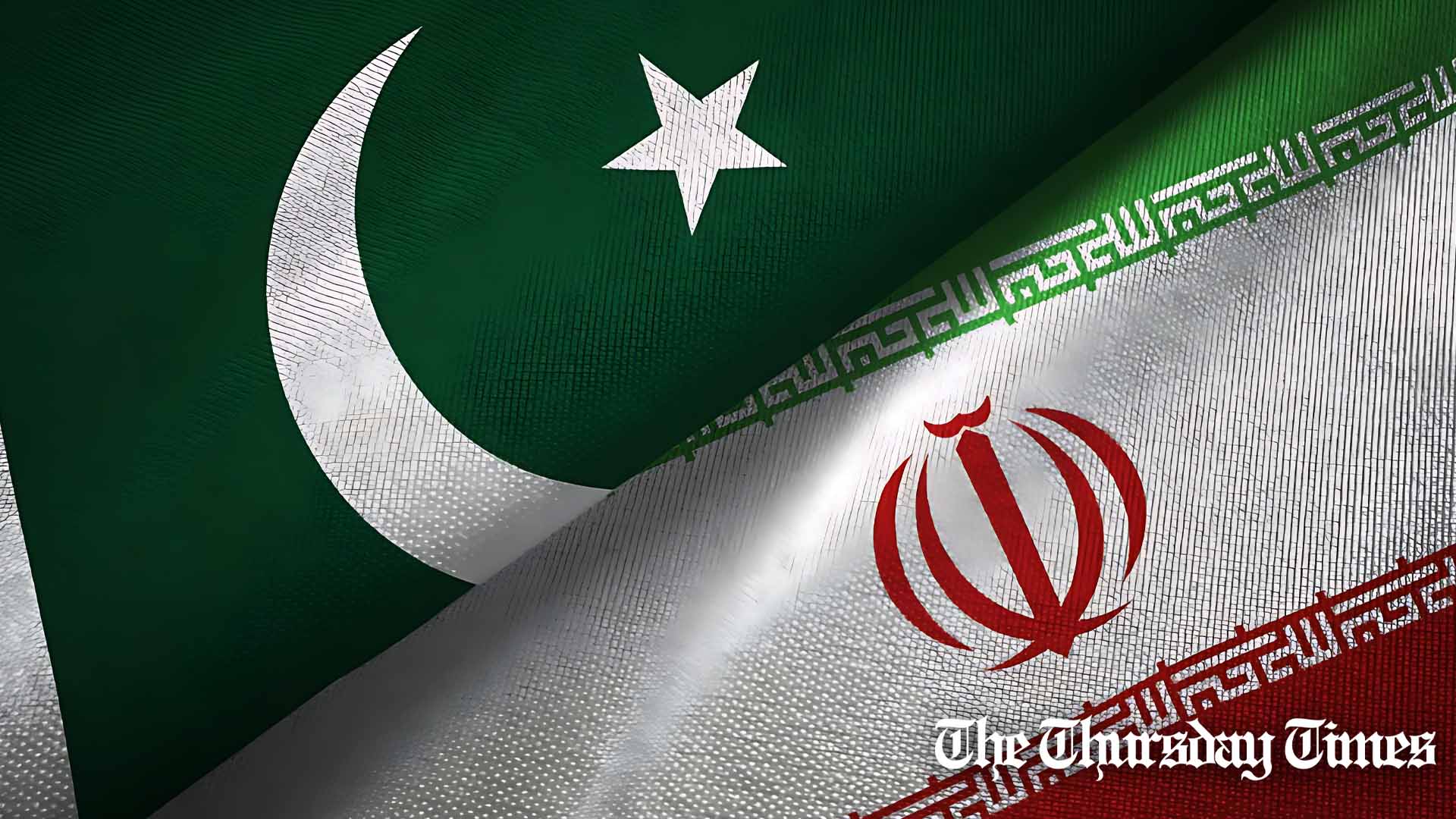 A file photo shows the flags of Pakistan (top) and Iran. — FILE/THE THURSDAY TIMES