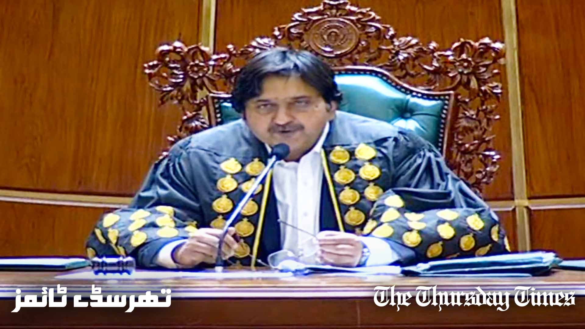 A file photo is shown of the newly-elected Speaker for the Punjab Assembly Malik Ahmad Khan at an Assembly session at Lahore on February 24, 2024. — File/Thursday Times