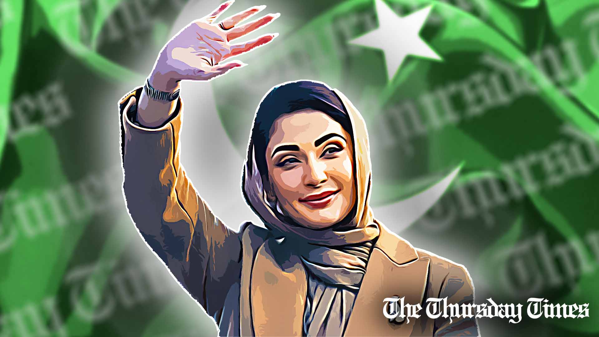 An illustration is shown of PML(N) senior vice president Maryam Nawaz. — FILE/THE THURSDAY TIMES